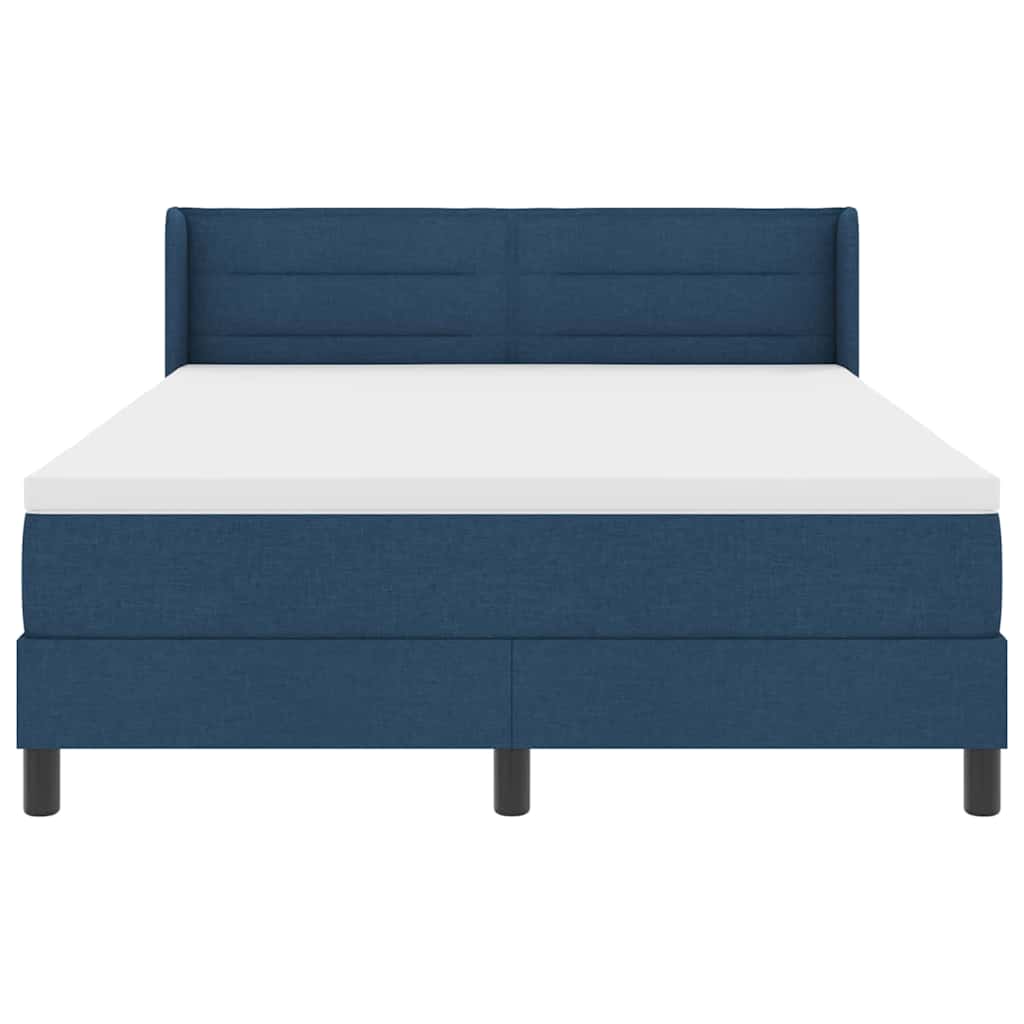 Box spring seng med hovedgærde Blå 200 x 140 cm Stof