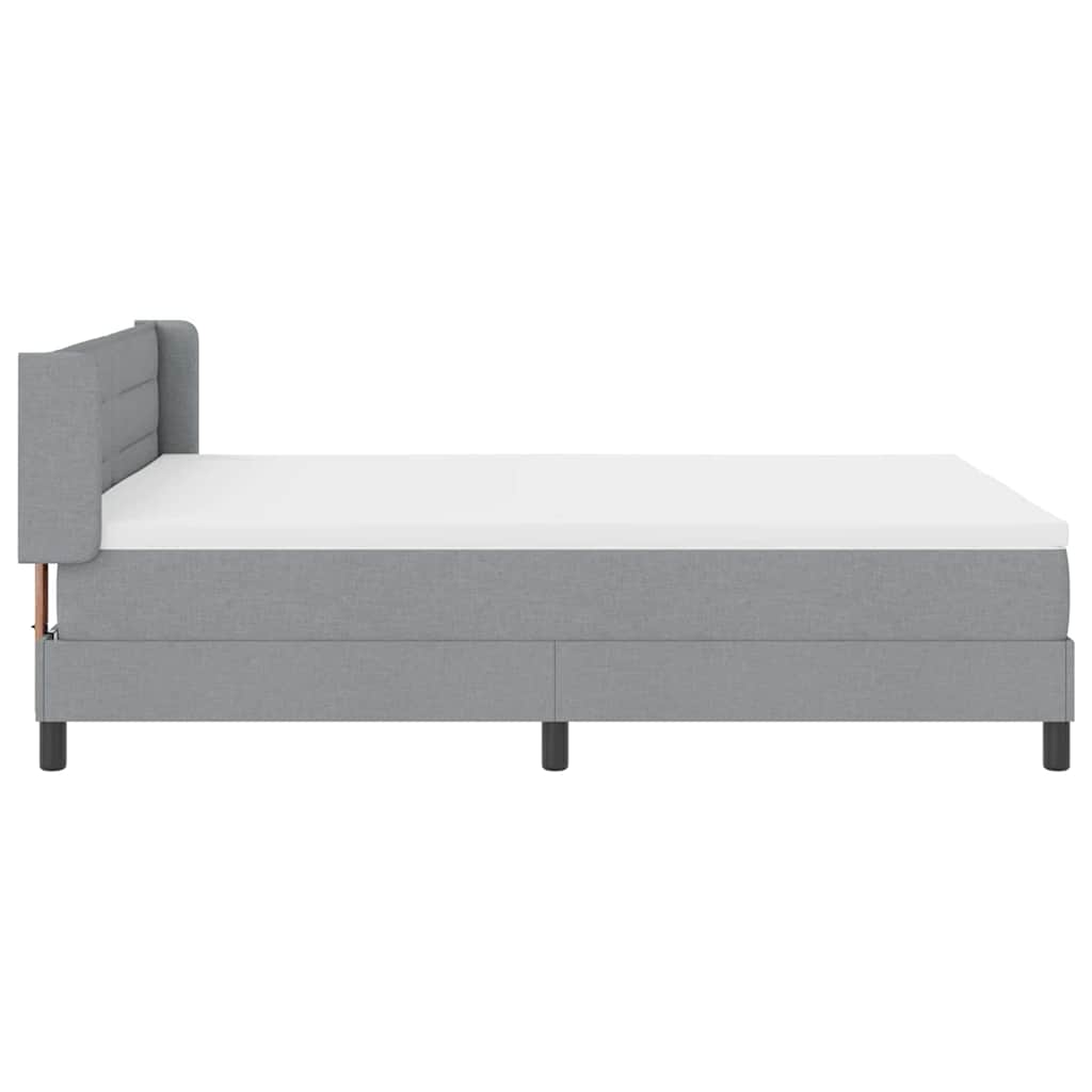 Box spring seng med hovedgærde Lysegrå 200 x 160 cm Stof