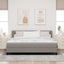 Box spring seng med hovedgærde Gråbrun 200 x 180 cm Stof