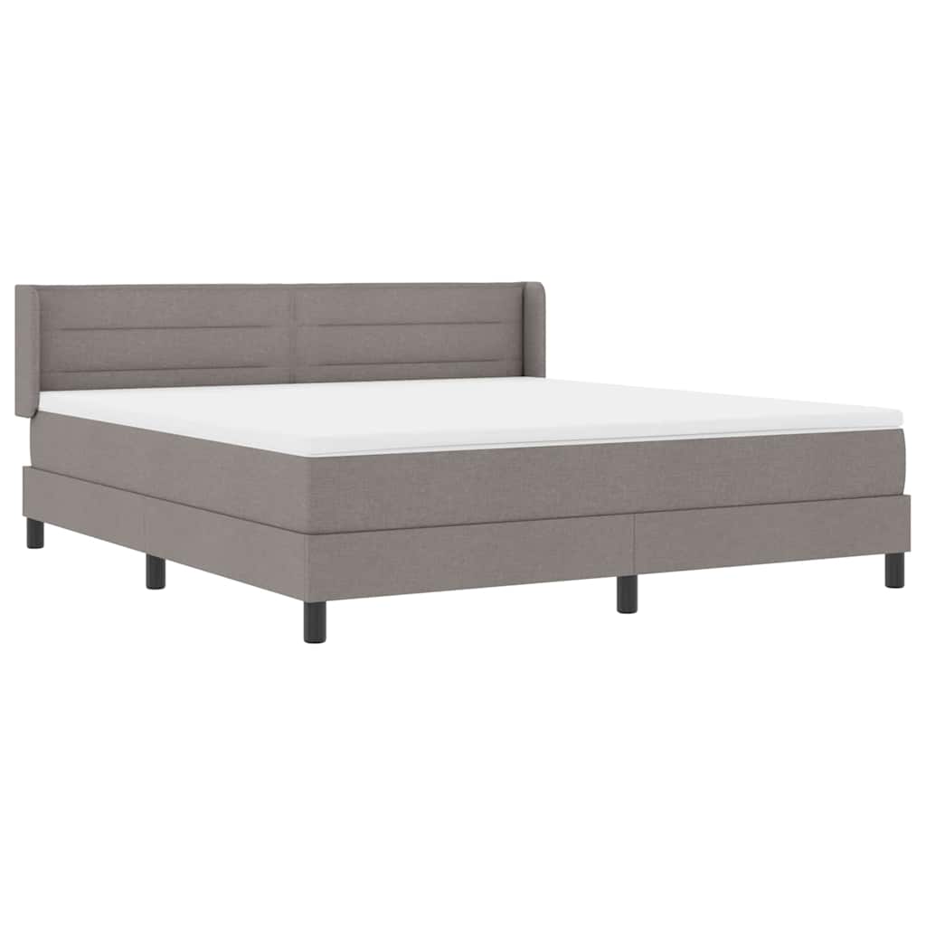 Box spring seng med hovedgærde Gråbrun 200 x 180 cm Stof
