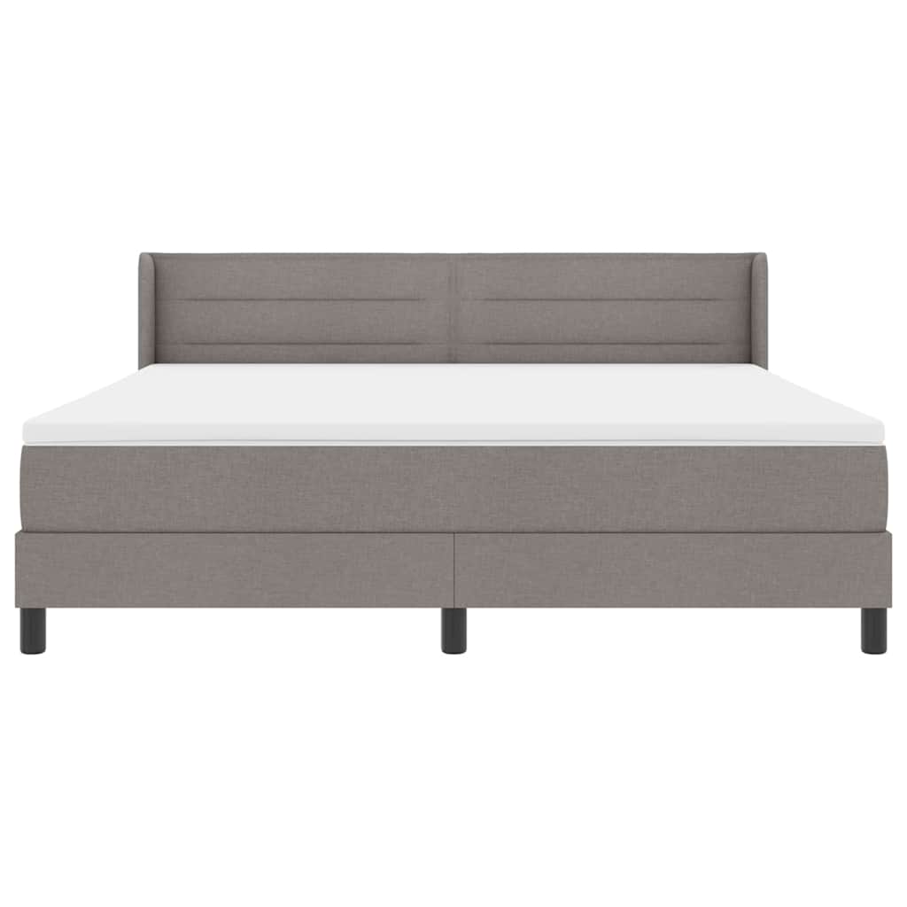 Box spring seng med hovedgærde Gråbrun 200 x 180 cm Stof