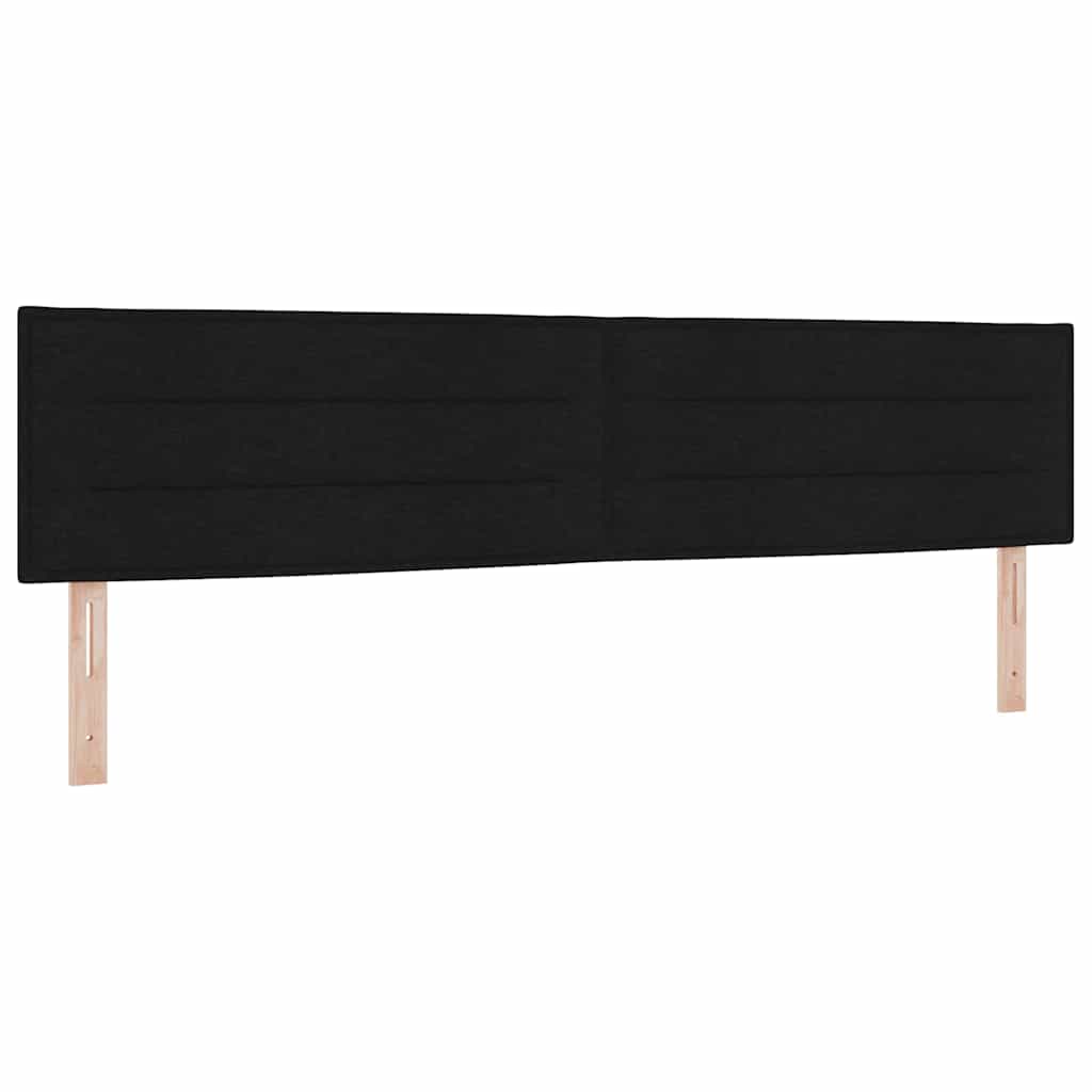 Box spring seng med hovedgærde Sort 200 x 200 cm Stof