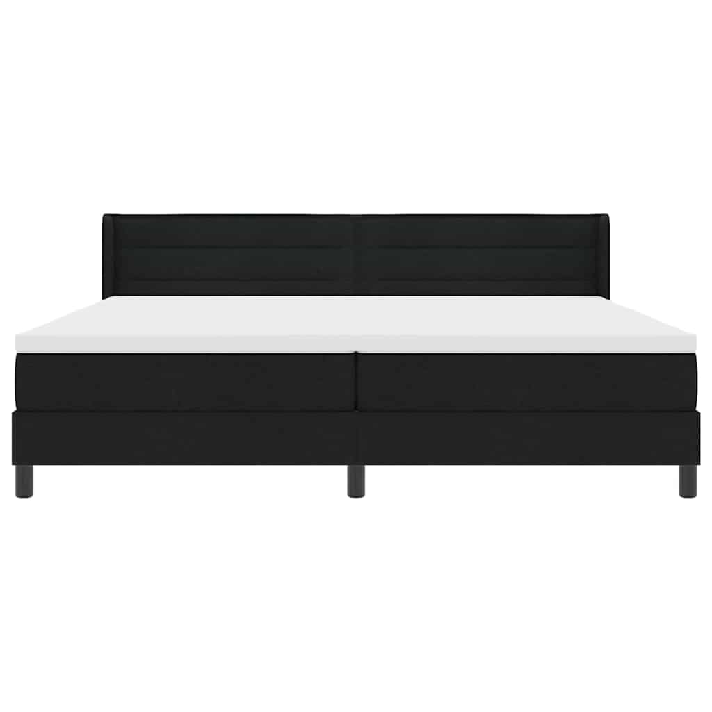 Box spring seng med hovedgærde Sort 200 x 200 cm Stof