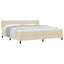 Box spring seng med hovedgærde Creme 200 x 200 cm Stof