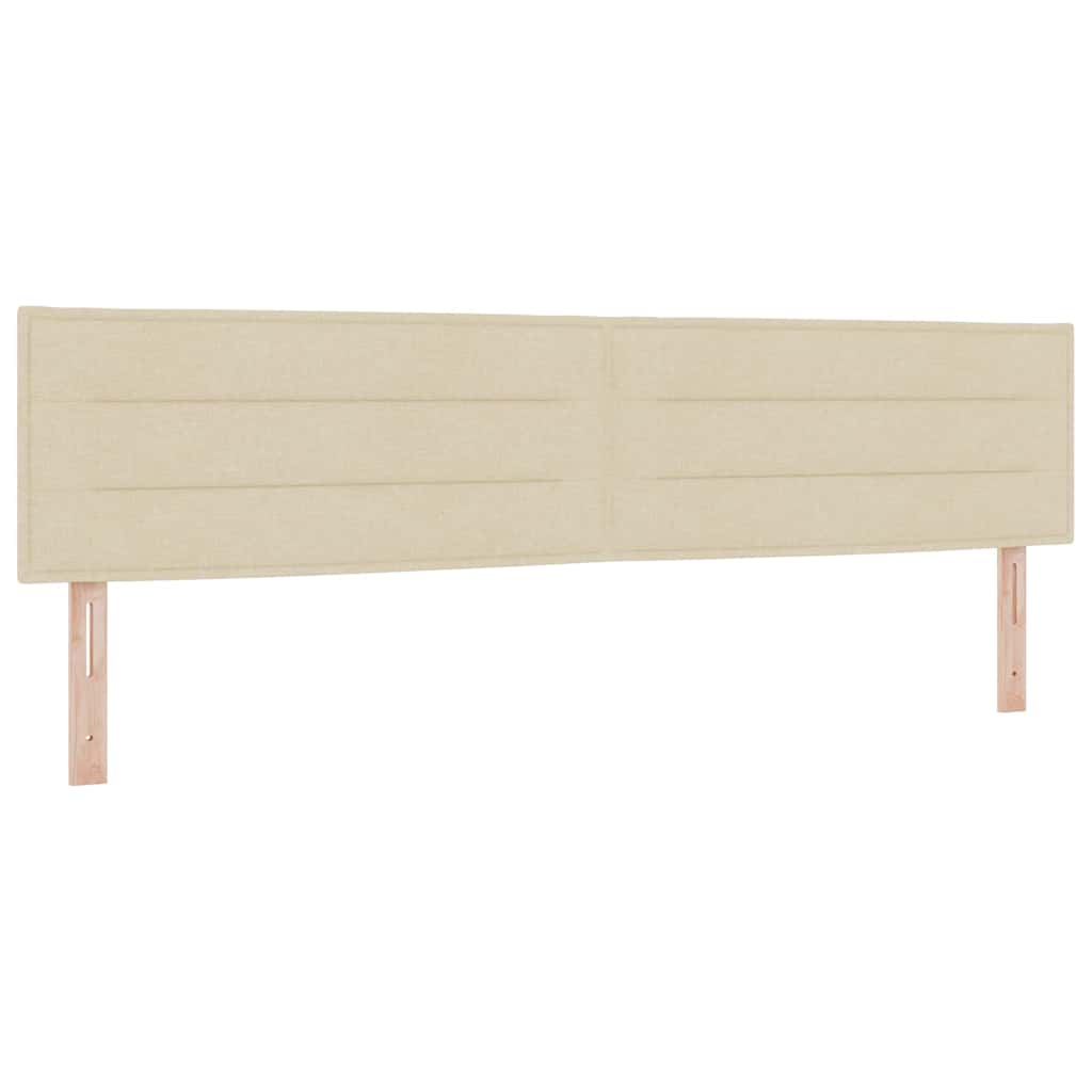 Box spring seng med hovedgærde Creme 200 x 200 cm Stof