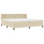 Box spring seng med hovedgærde Creme 200 x 200 cm Stof