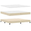 Box spring seng med hovedgærde Creme 200 x 200 cm Stof