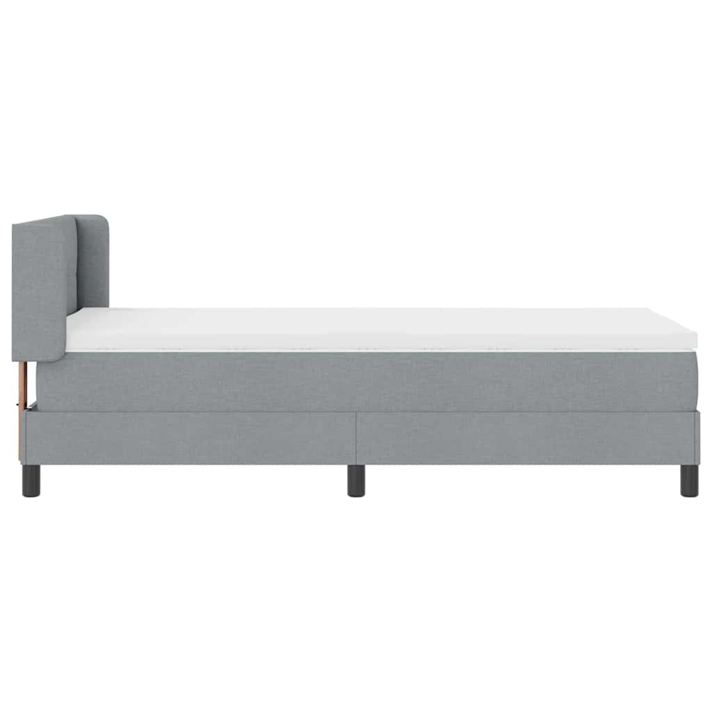 Box spring seng med hovedgærde Lysegrå 200 x 200 cm Stof