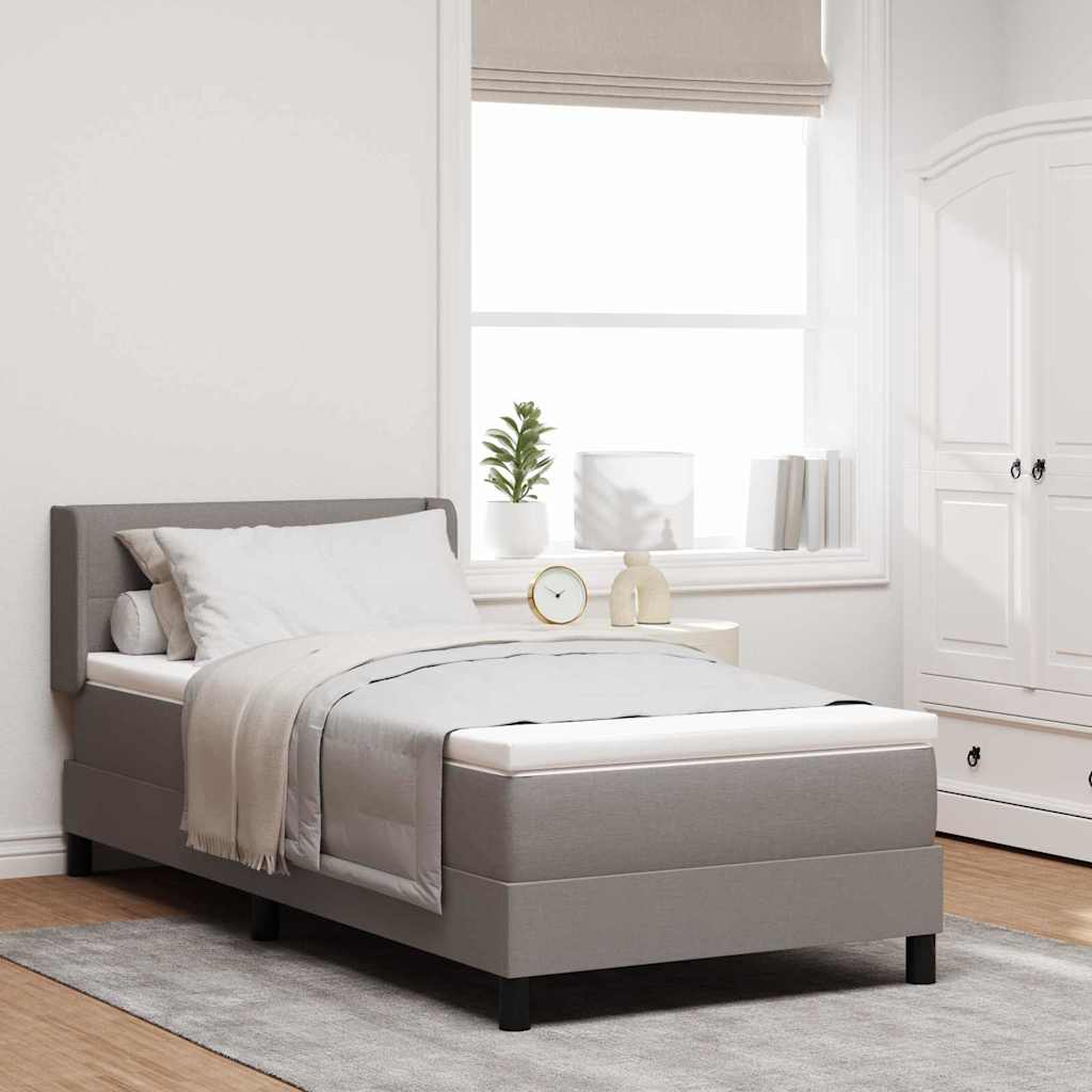 Box spring seng med hovedgærde Gråbrun 190 x 90 cm Stof