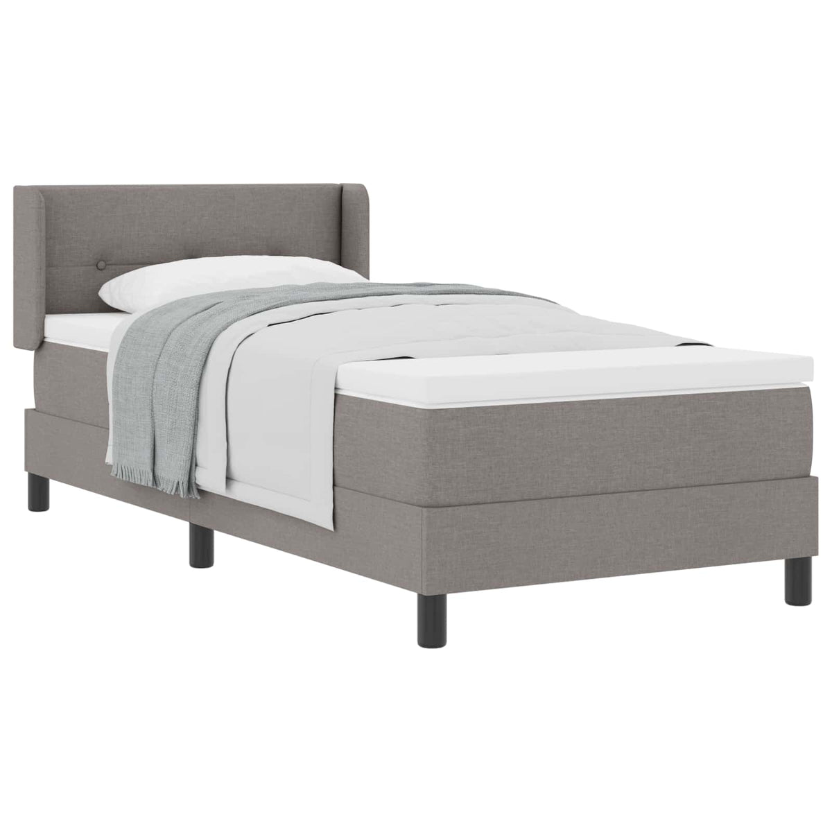Box spring seng med hovedgærde Gråbrun 190 x 90 cm Stof