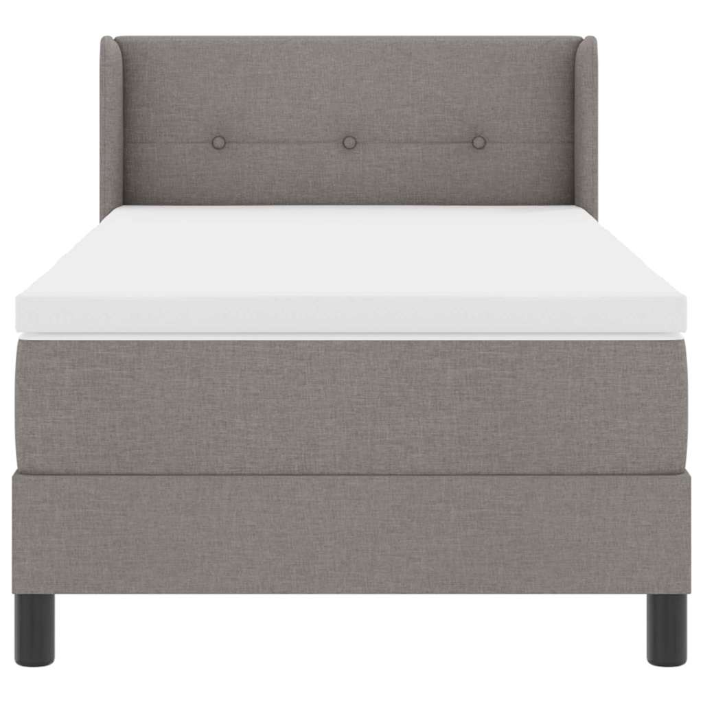Box spring seng med hovedgærde Gråbrun 190 x 90 cm Stof