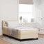Box spring seng med hovedgærde Creme 190 x 90 cm Stof