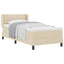 Box spring seng med hovedgærde Creme 190 x 90 cm Stof