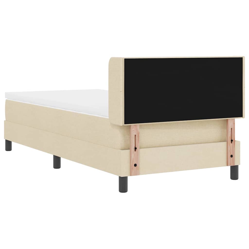Box spring seng med hovedgærde Creme 190 x 90 cm Stof