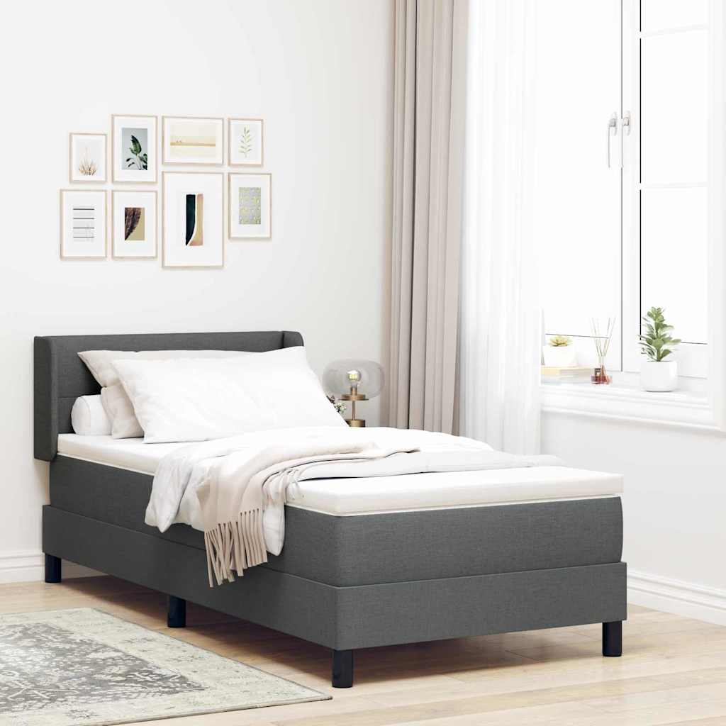 vidaXL Box spring seng med hovedgærde Mørkegrå 200 x 100 cm Stof
