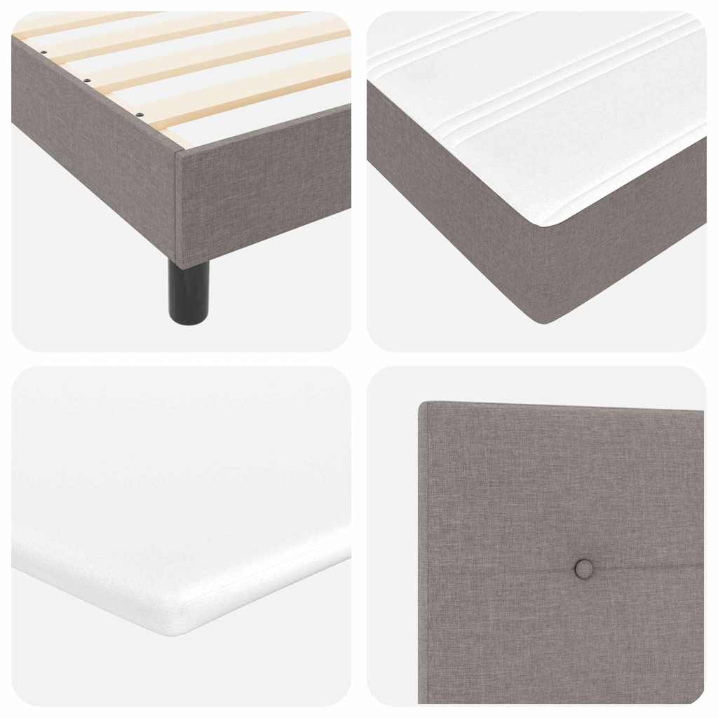Box spring seng med hovedgærde Gråbrun 200 x 100 cm Stof