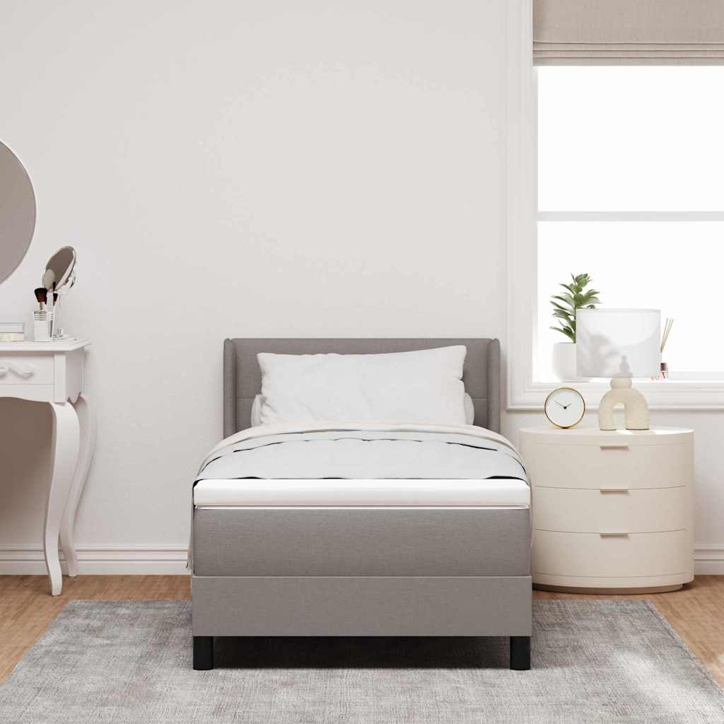 Box spring seng med hovedgærde Gråbrun 200 x 100 cm Stof
