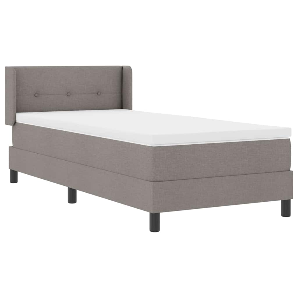 Box spring seng med hovedgærde Gråbrun 200 x 100 cm Stof