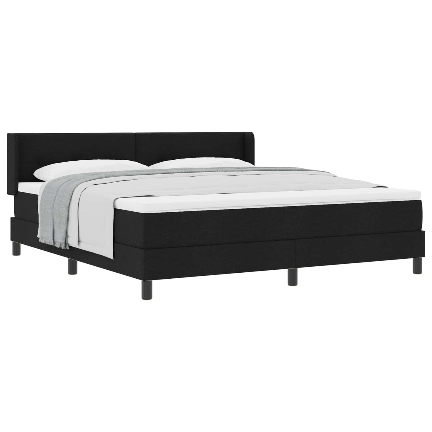 Box spring seng med hovedgærde Sort 200 x 180 cm Stof
