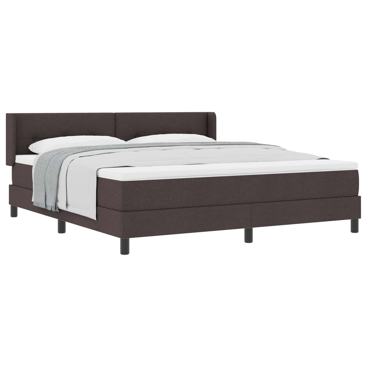 Box spring seng med hovedgærde Mørk Brun 200 x 180 cm Stof