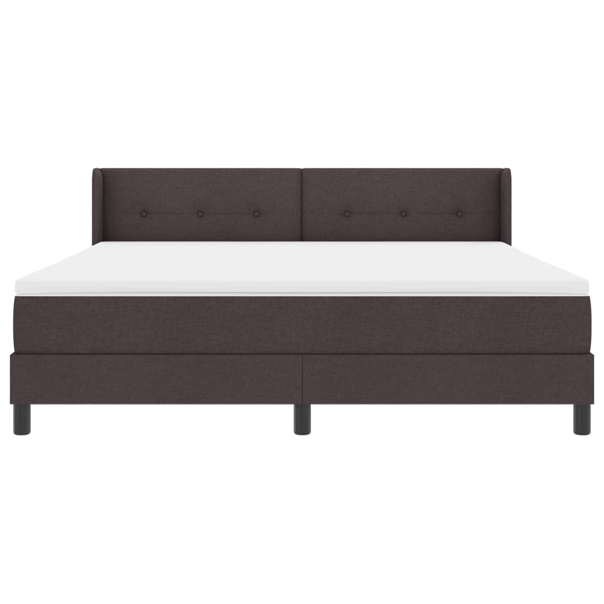 Box spring seng med hovedgærde Mørk Brun 200 x 180 cm Stof
