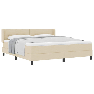 Box spring seng med hovedgærde Creme 200 x 180 cm Stof