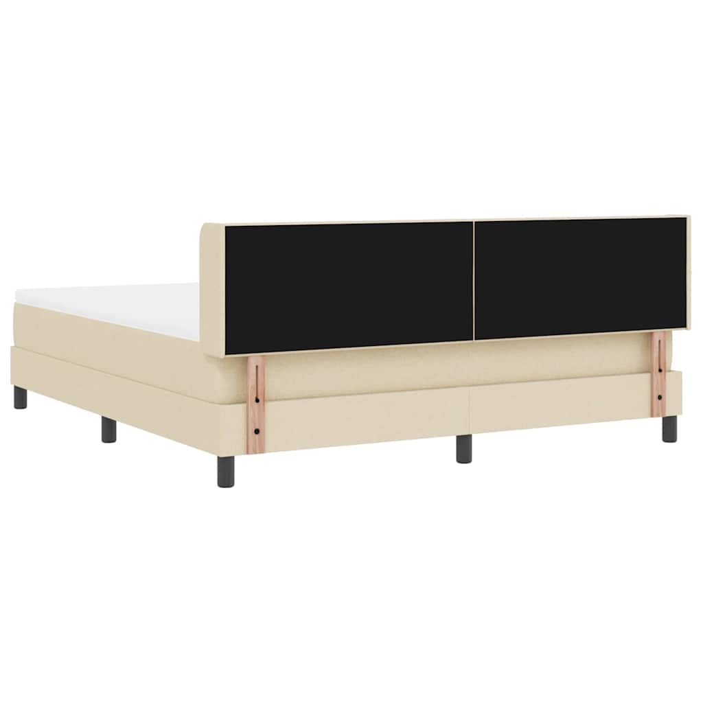 Box spring seng med hovedgærde Creme 200 x 180 cm Stof