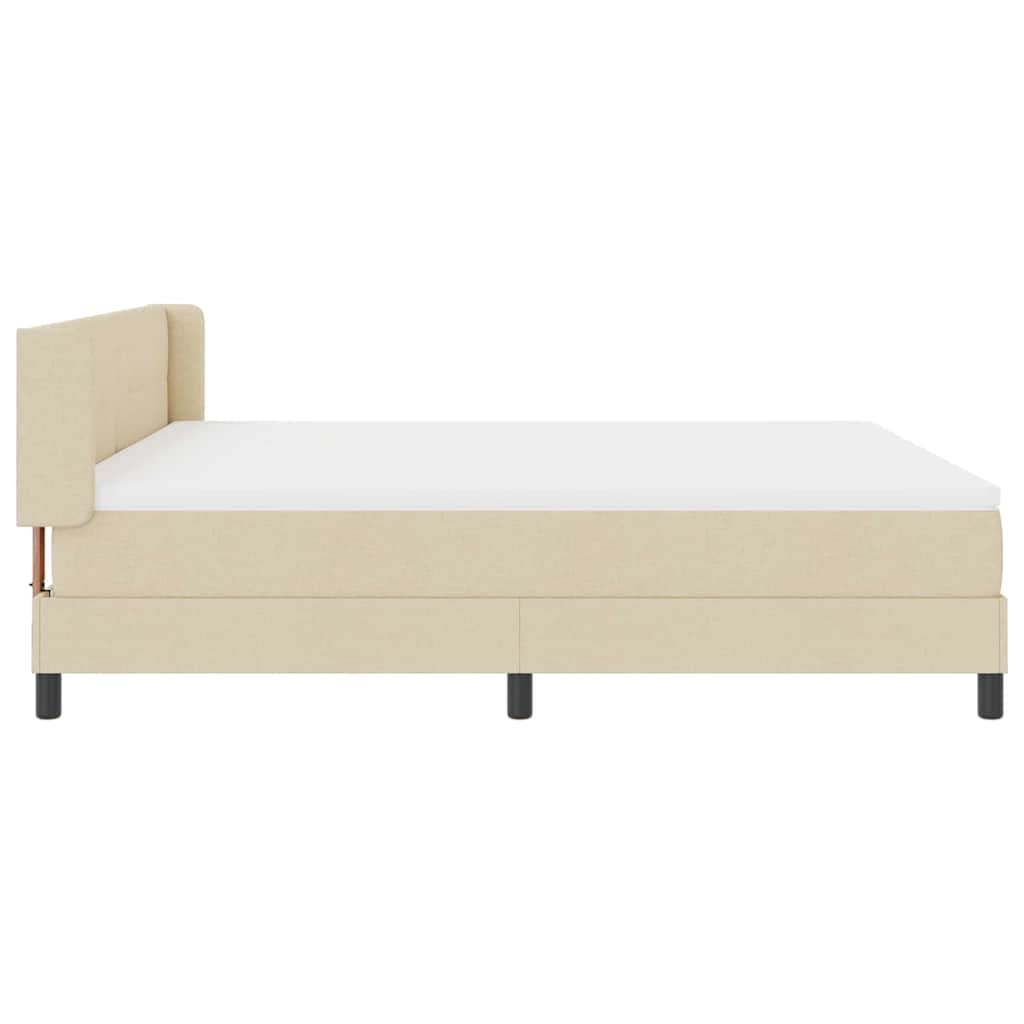 Box spring seng med hovedgærde Creme 200 x 180 cm Stof