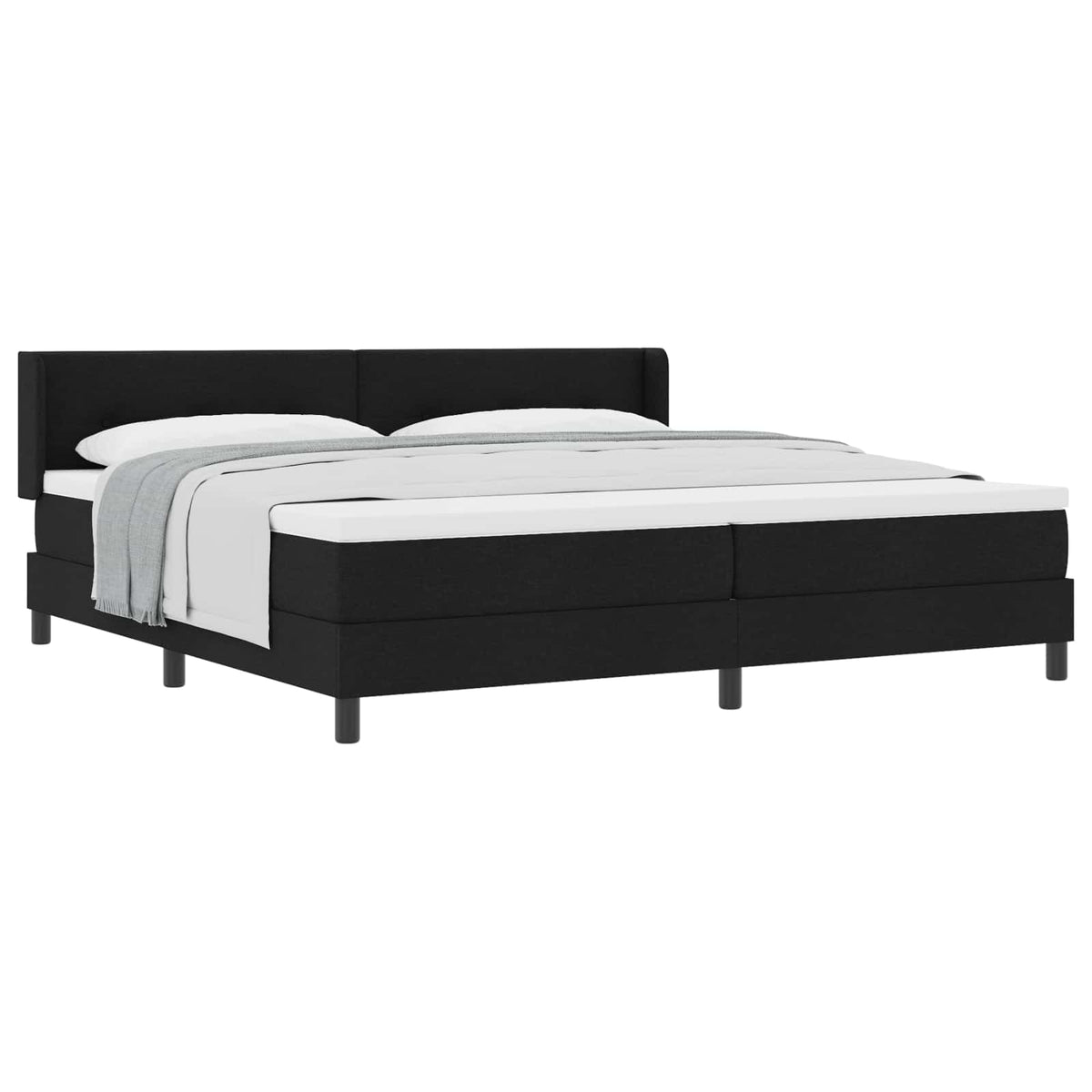 Box spring seng med hovedgærde Sort 200 x 200 cm Stof