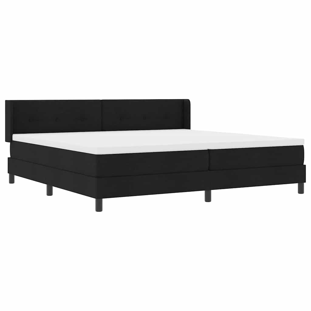 Box spring seng med hovedgærde Sort 200 x 200 cm Stof