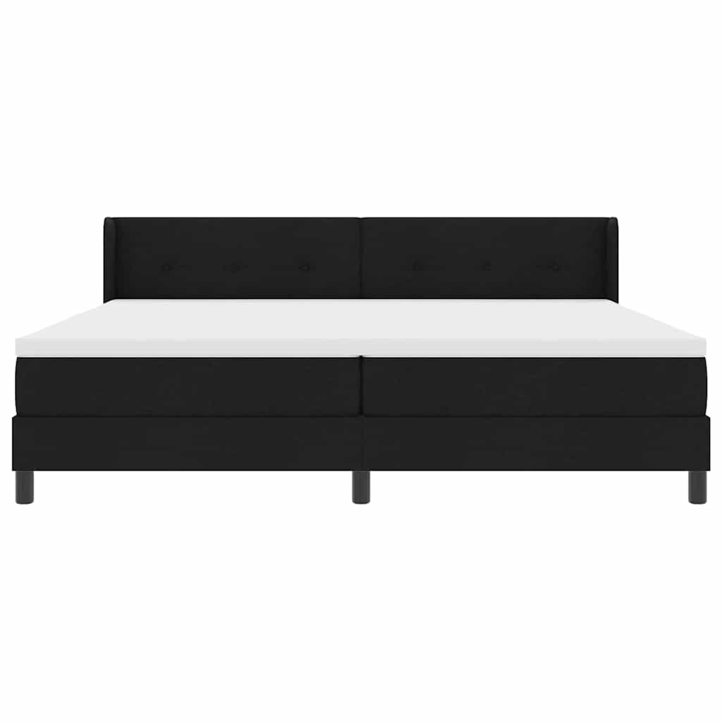Box spring seng med hovedgærde Sort 200 x 200 cm Stof