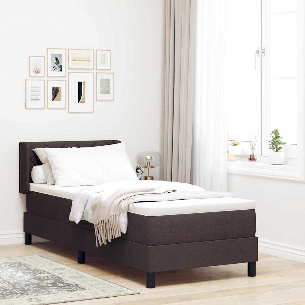 Box spring seng med pude Mørk Brun 200 x 80 cm Stof