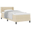 Box spring seng med hovedgærde Creme 200 x 90 cm Stof