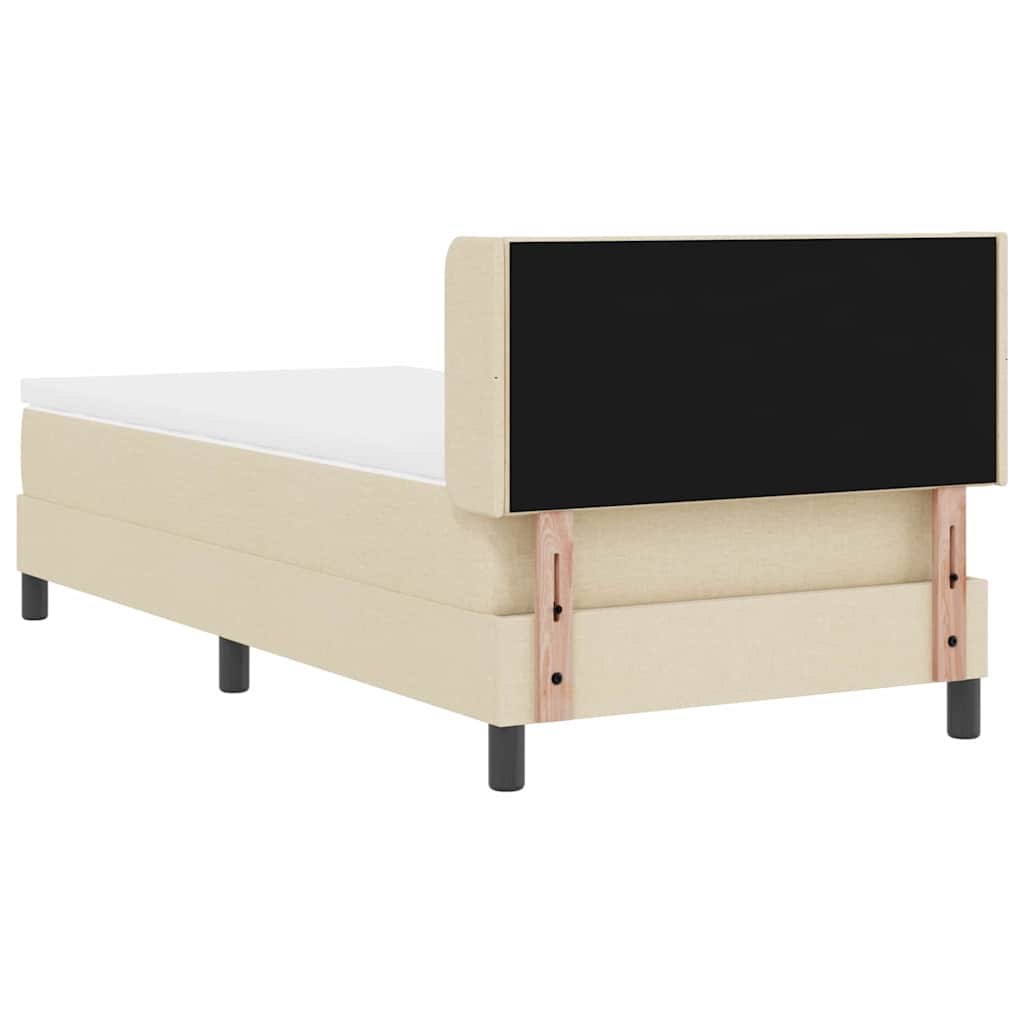 Box spring seng med hovedgærde Creme 200 x 90 cm Stof