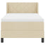 Box spring seng med hovedgærde Creme 200 x 90 cm Stof
