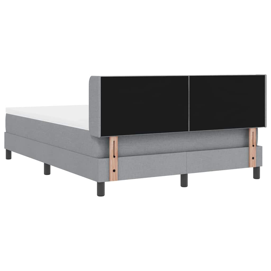 Box spring seng med hovedgærde Lysegrå 190 x 140 cm Stof