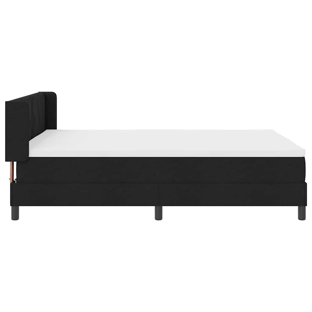 Box spring seng med hovedgærde Sort 190 x 140 cm Stof
