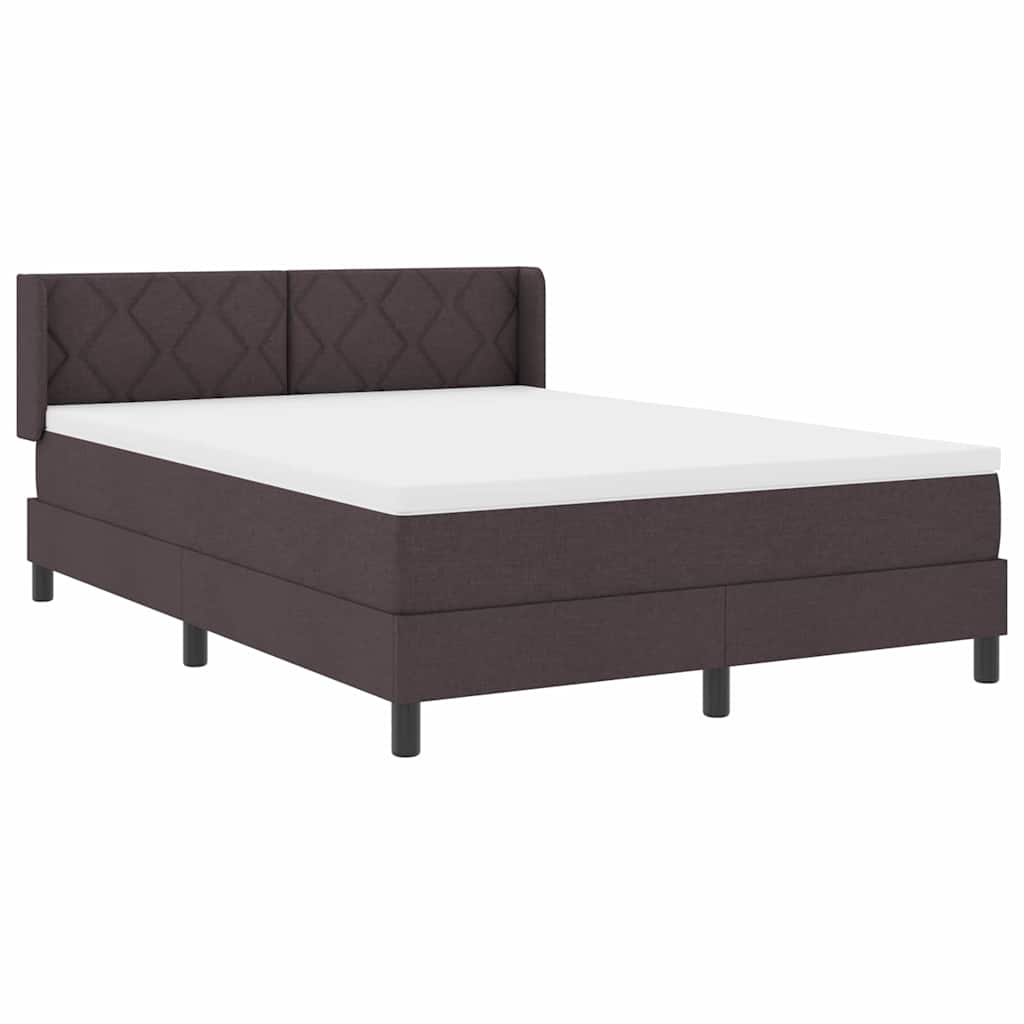 Box spring seng med hovedgærde Mørk Brun 190 x 140 cm Stof