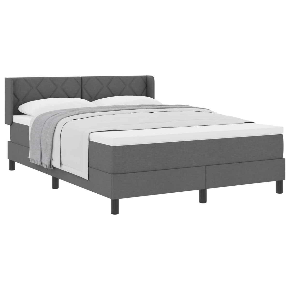 Box spring seng med hovedgærde Mørkegrå 200 x 140 cm Stof
