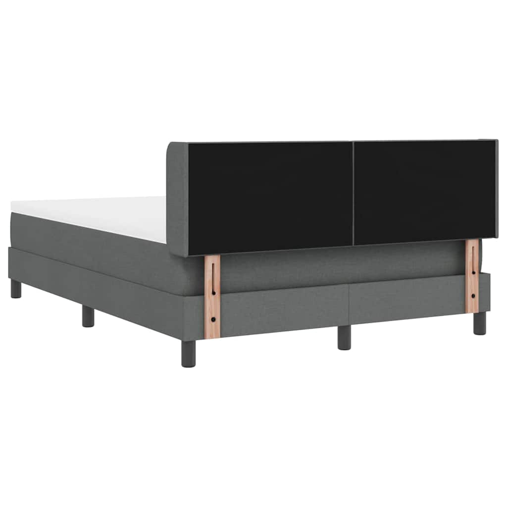 Box spring seng med hovedgærde Mørkegrå 200 x 140 cm Stof