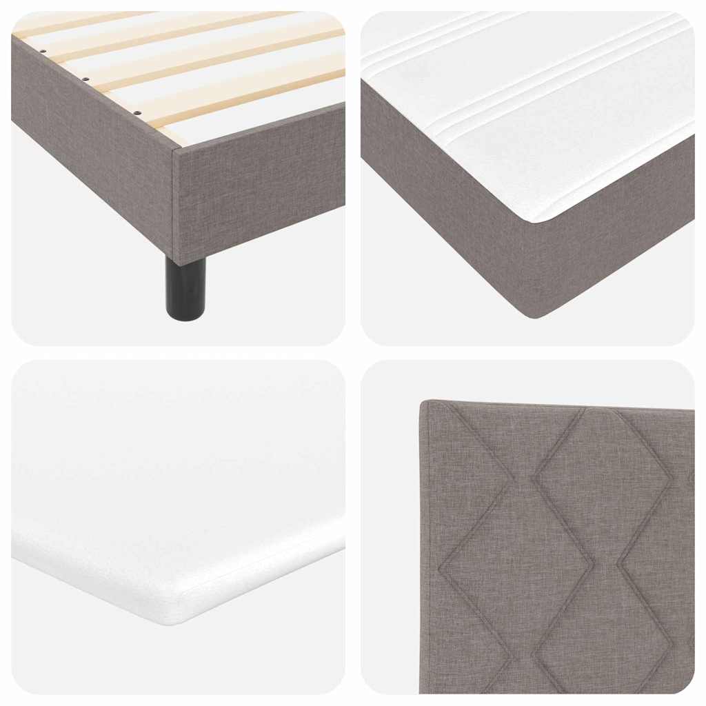 Box spring seng med pude Gråbrun 200 x 140 cm Stof