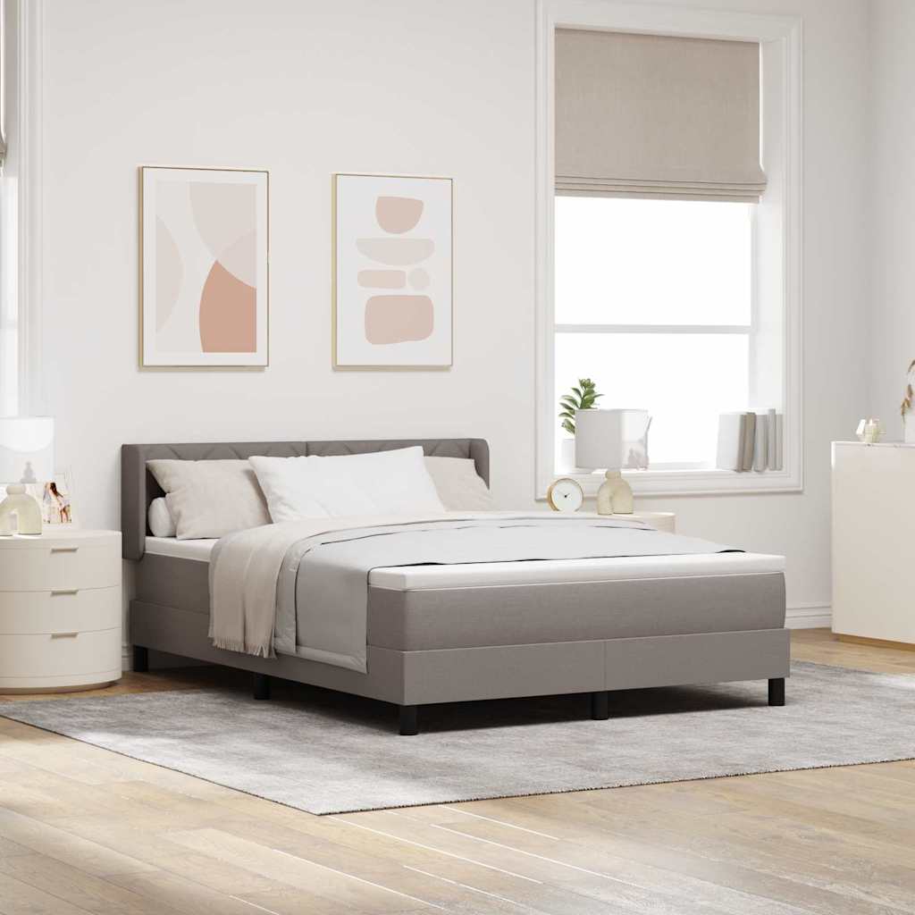 Box spring seng med pude Gråbrun 200 x 140 cm Stof