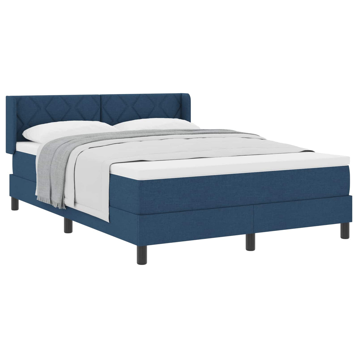 Box spring seng med hovedgærde Blå 200 x 140 cm Stof