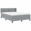 Box spring seng med hovedgærde Lysegrå 200 x 160 cm Stof