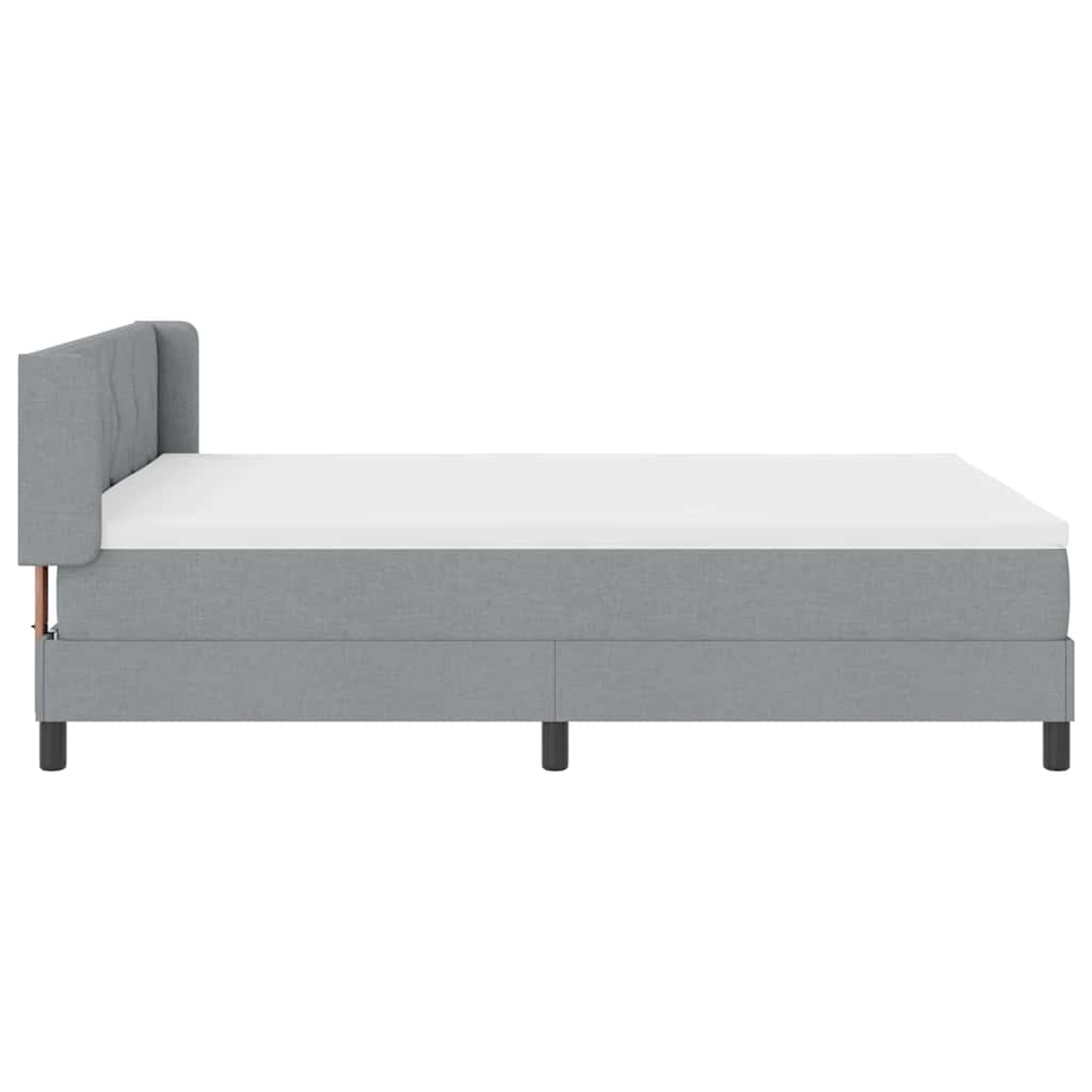 Box spring seng med hovedgærde Lysegrå 200 x 160 cm Stof