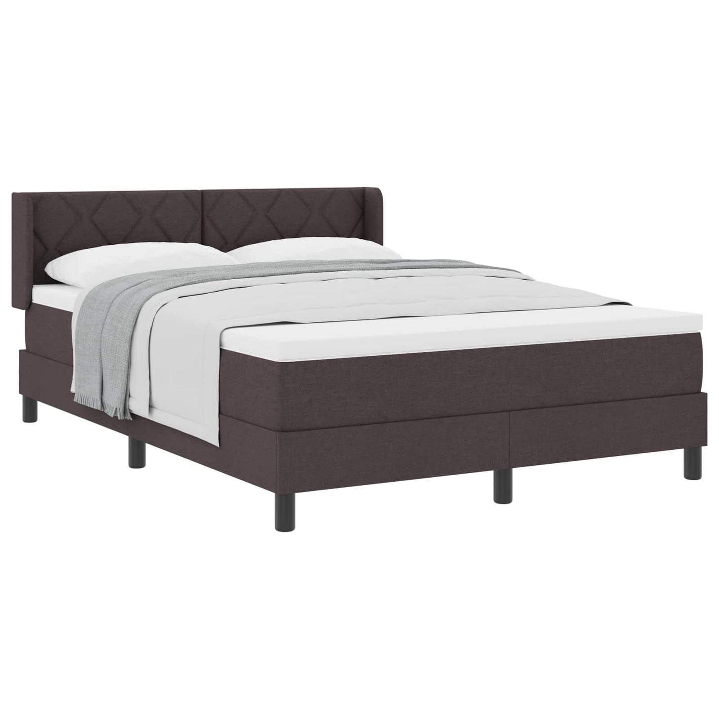 Box spring seng med hovedgærde Mørk Brun 200 x 160 cm Stof