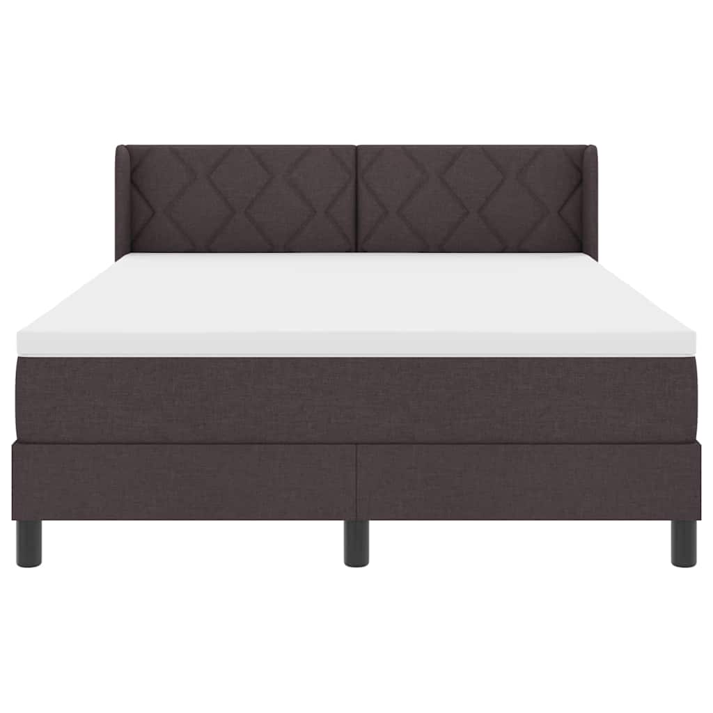 Box spring seng med hovedgærde Mørk Brun 200 x 160 cm Stof