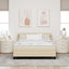 Box spring seng med hovedgærde Creme 200 x 160 cm Stof