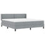 Box spring seng med hovedgærde Lysegrå 200 x 180 cm Stof
