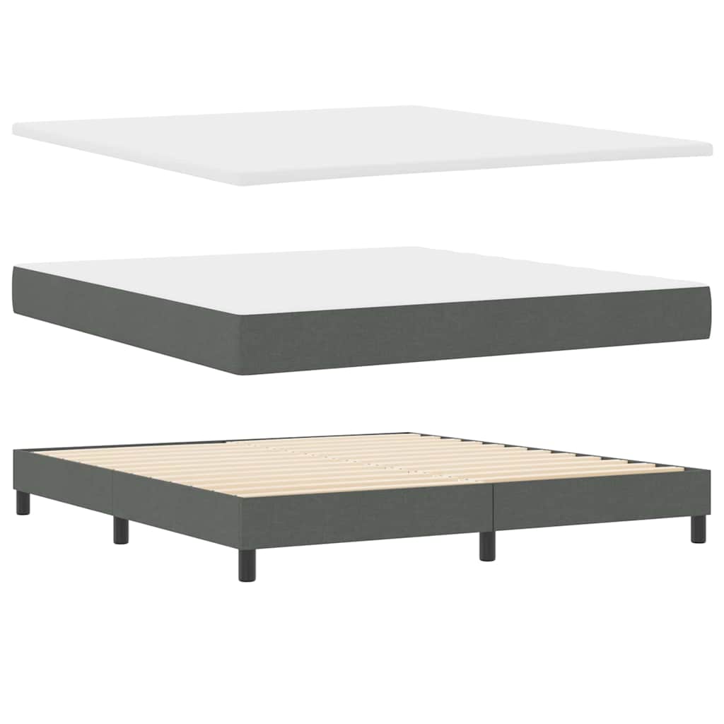 Box spring seng med pude Mørkegrå 200 x 180 cm Stof